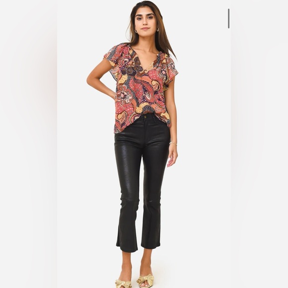 ALC June Silk Size 6 June Flutter Sleeve Lined Top - Picture 2 of 8